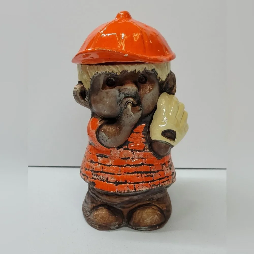 Vintage Treasure Craft Ceramic Boy w/Baseball Cap, Glove & Finger in His Mouth